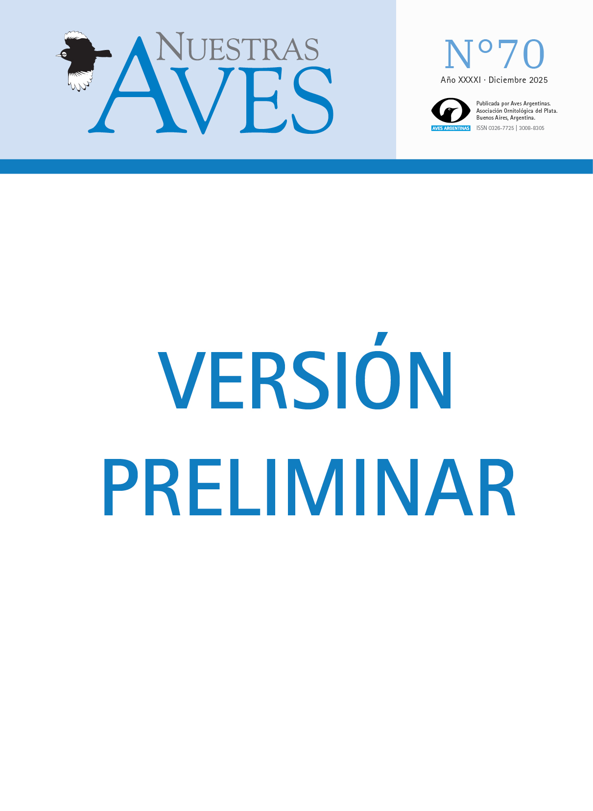 Tapa preliminar del número actual